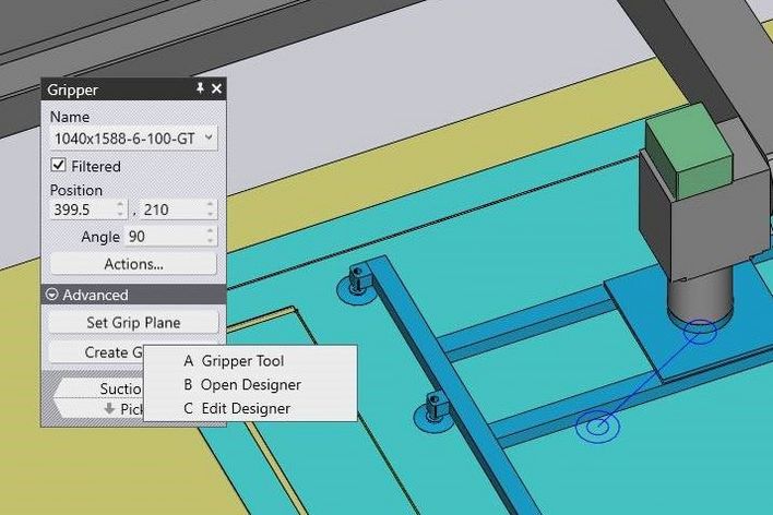 Screenshot aus dem Gripper Designer