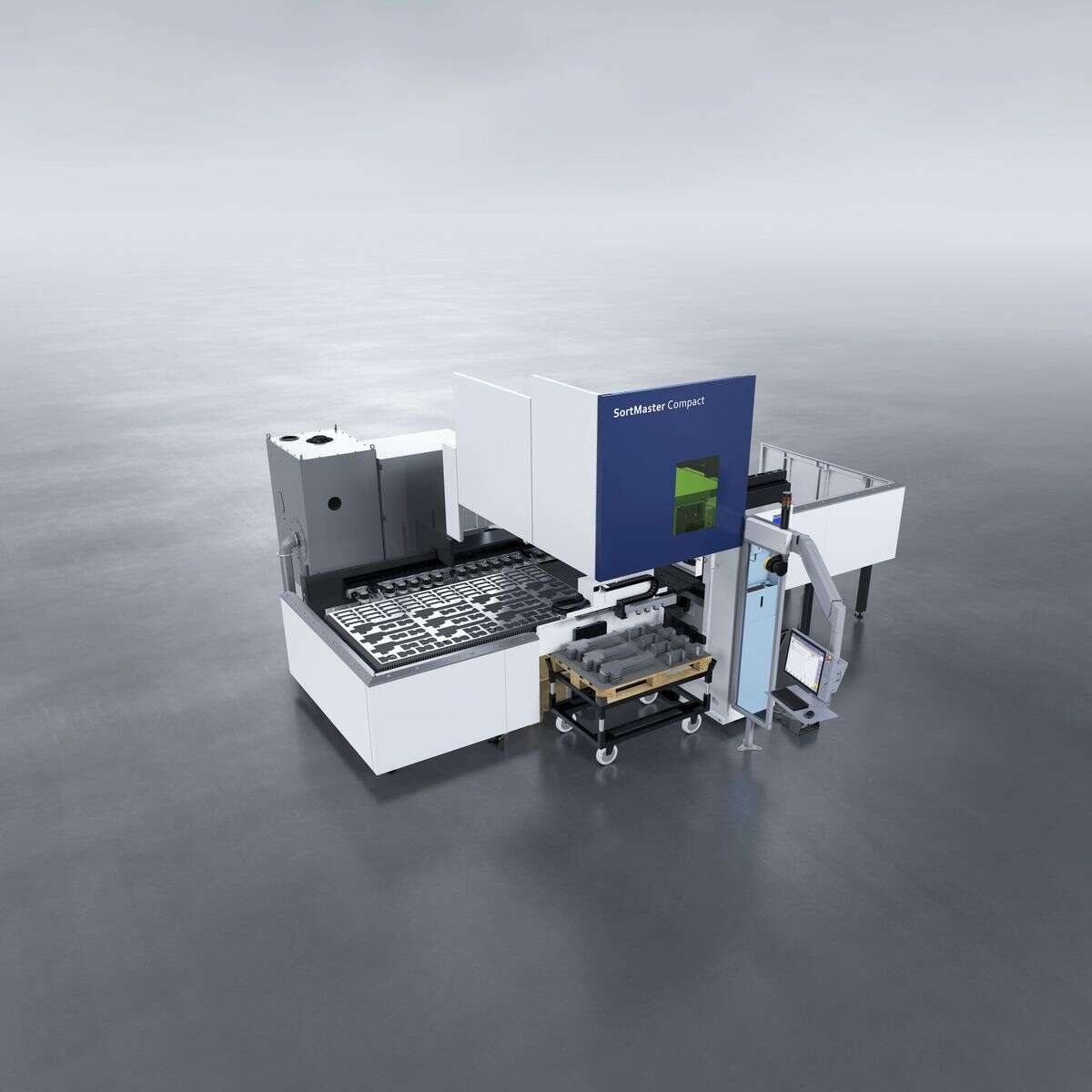 Trumpf Partmaster Der neue SortMaster Compact von TRUMPF entnimmt und stapelt Teile ...