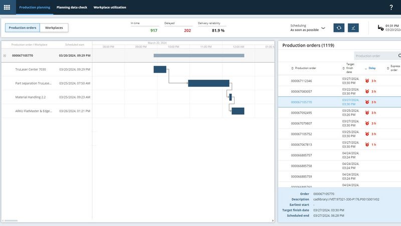 Screenshot Osoon Produktionsplanung