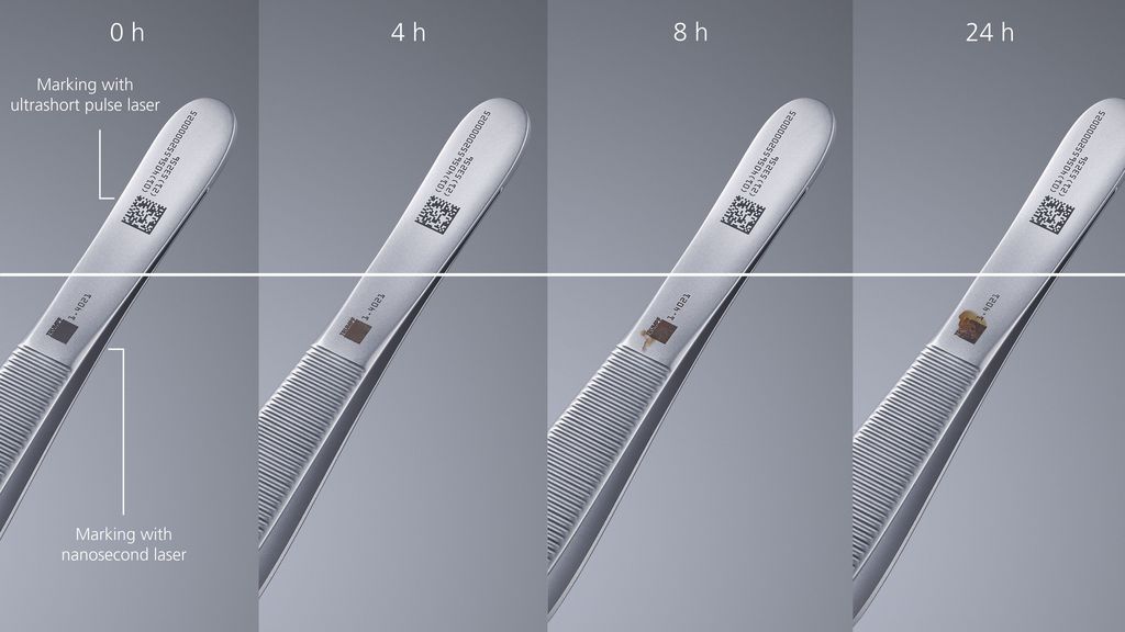 使用通快产品的黑色打标应用腐蚀测试