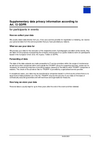 Supplementary data protection information for participants at events
