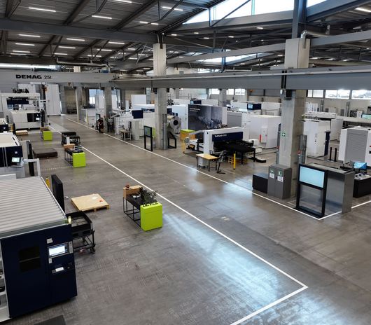 Blick in die Halle der Ditzinger Smart Factory