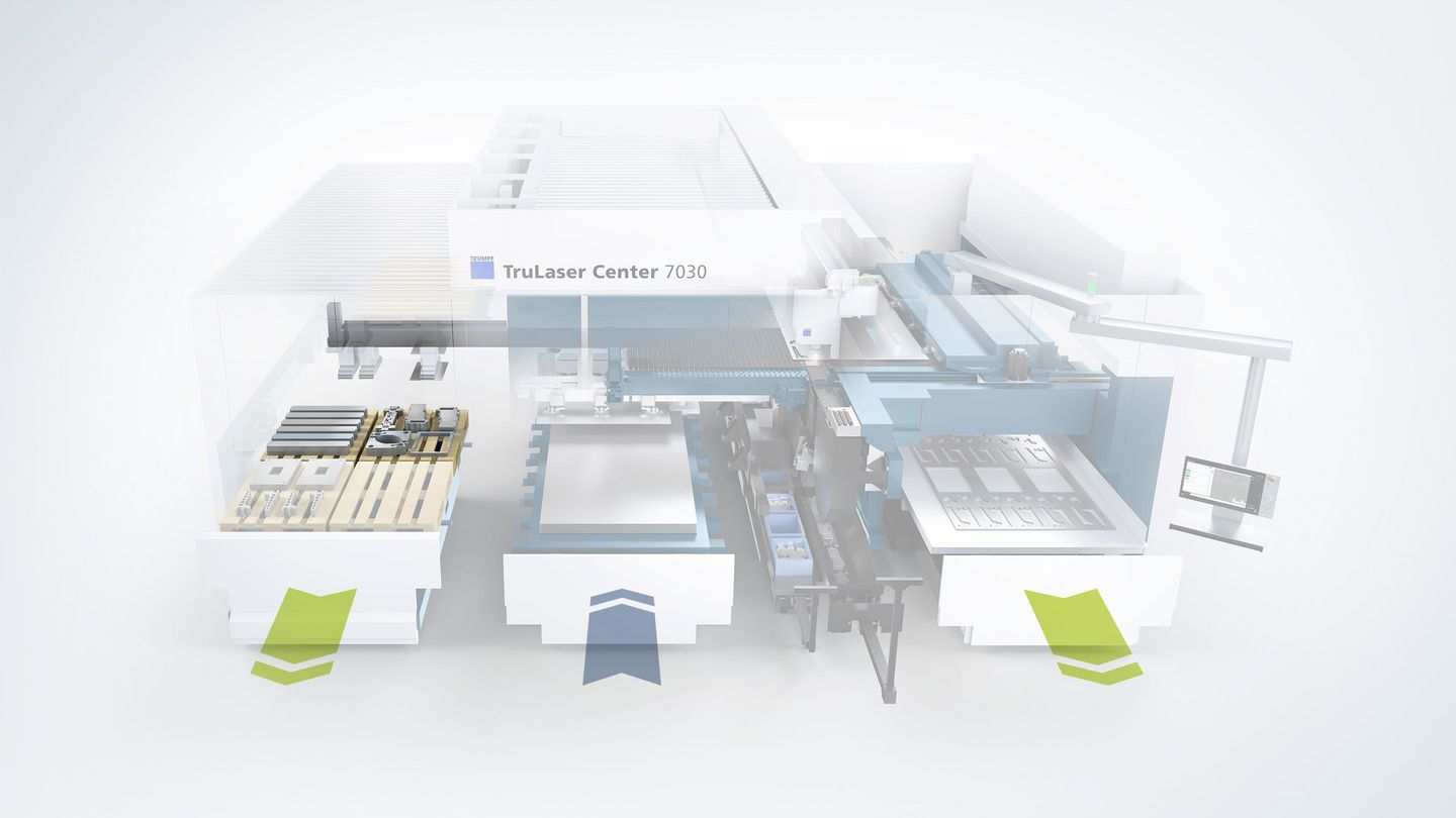 Unloading parts onto stacks