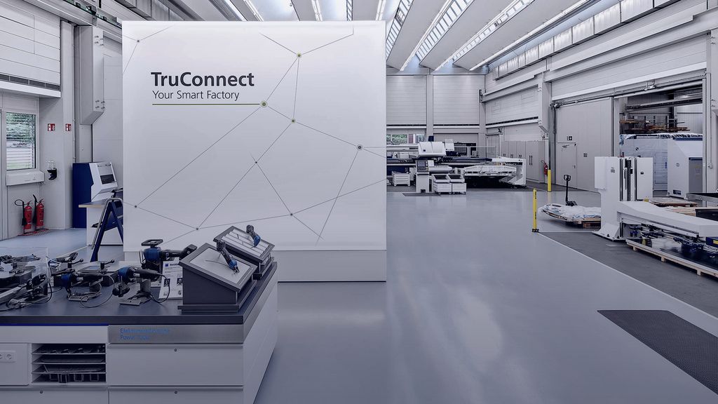TRUMPF show room in Ditzingen with TruConnect banner
