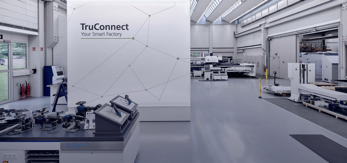 TRUMPF showroom in Ditzingen with TruConnect banner