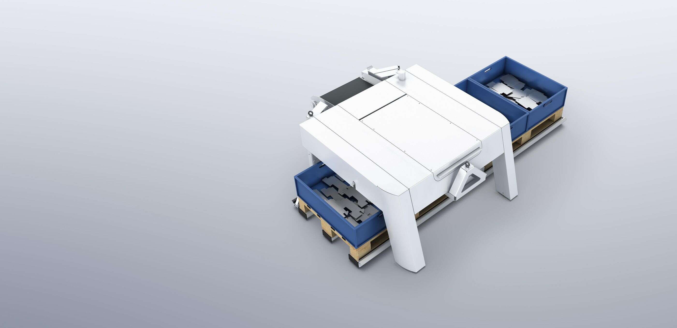 SortMaster Box Linear, unloading and sorting of finished parts with the SortMaster Box Linear