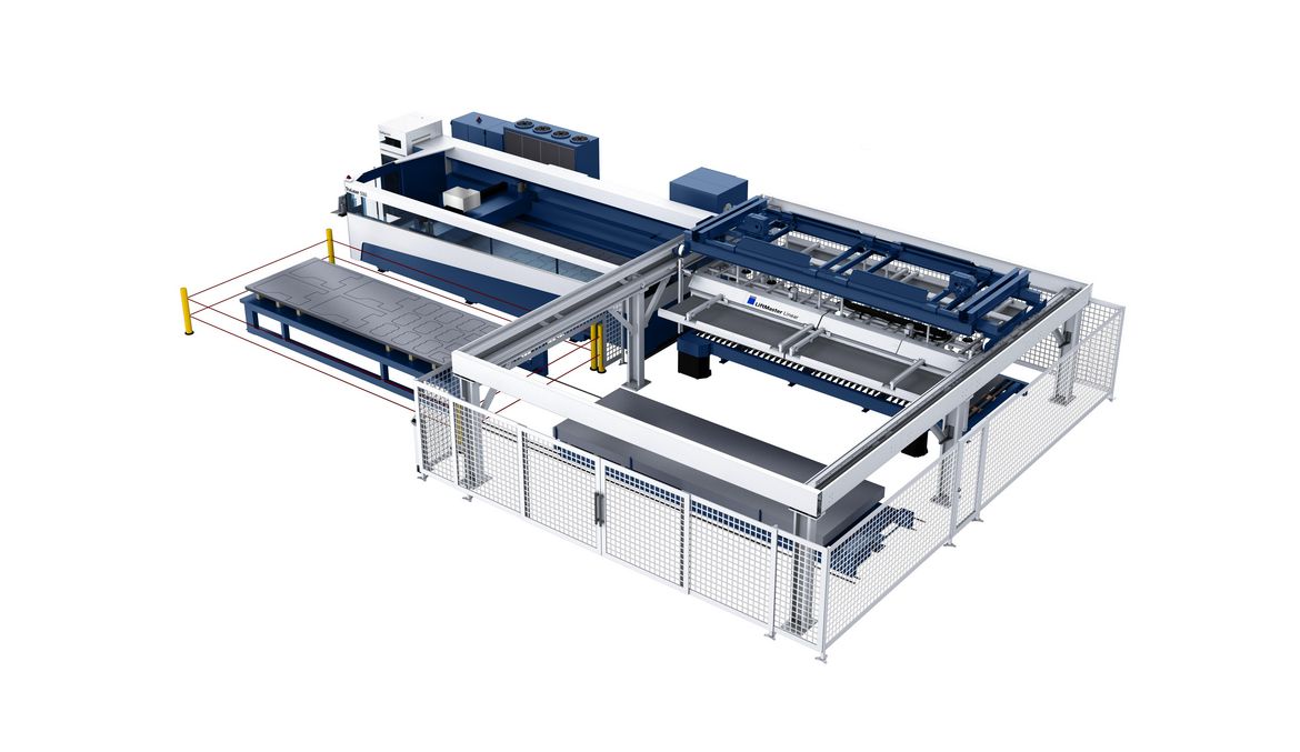 配备全能型龙门式自动上下料单元 LiftMaster Linear 和双层小车的激光切割机 TruLaser 5060