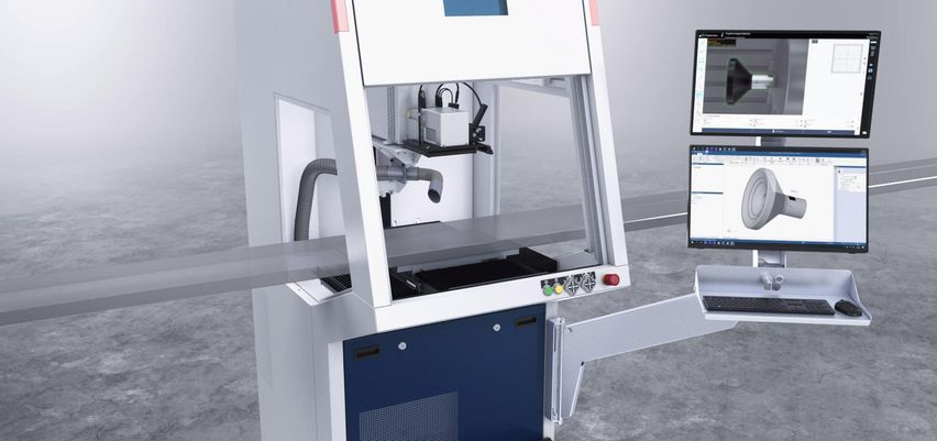 没有围栅的 TruMark Station 用于集成到生产线上