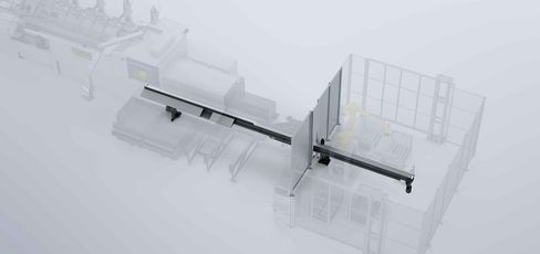 含有纵向输送带的下料自动化接口