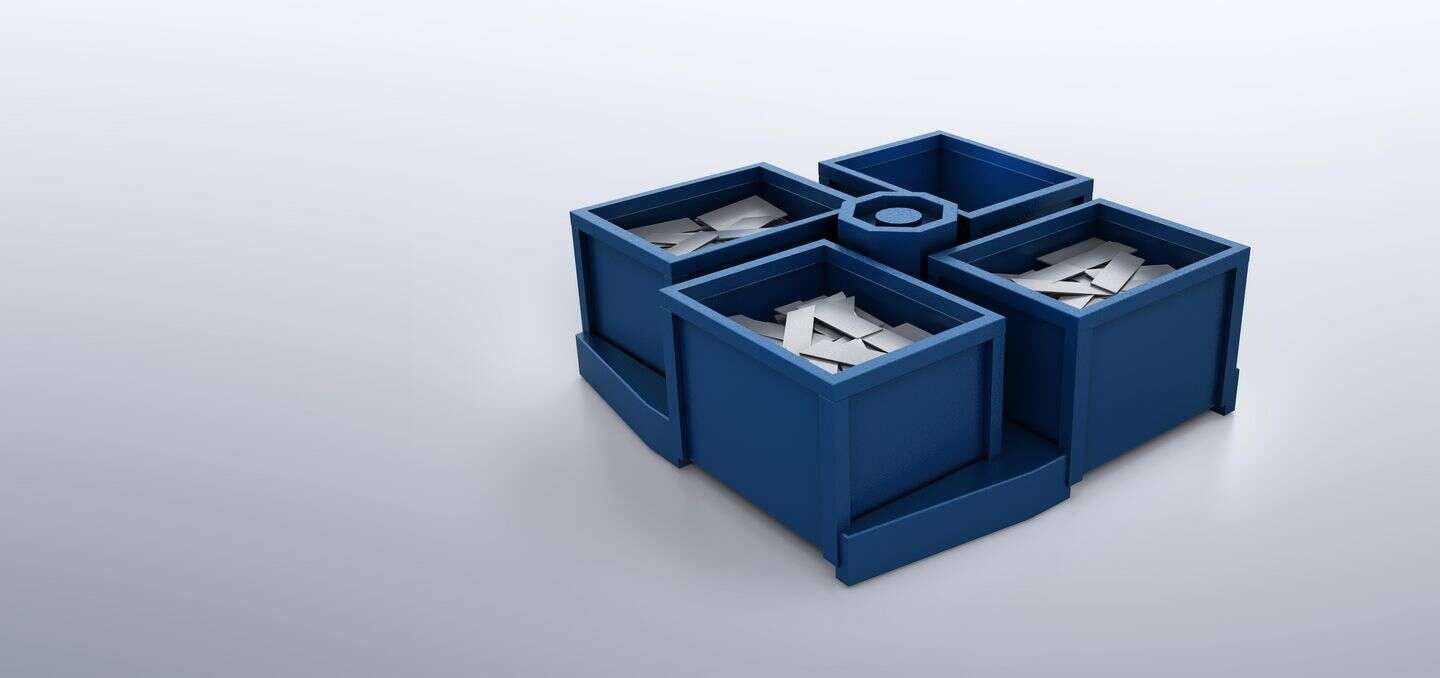 SortMaster Box, unloading and sorting of finished parts with the SortMaster Box