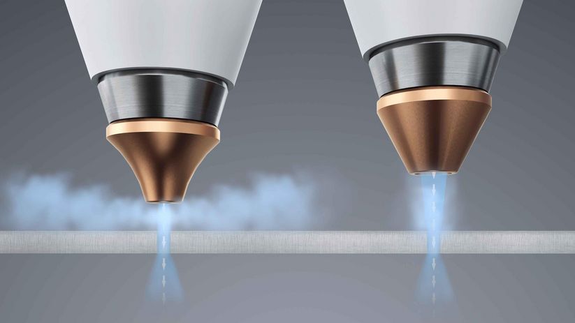 X-Blast 喷嘴与常规喷嘴的对比